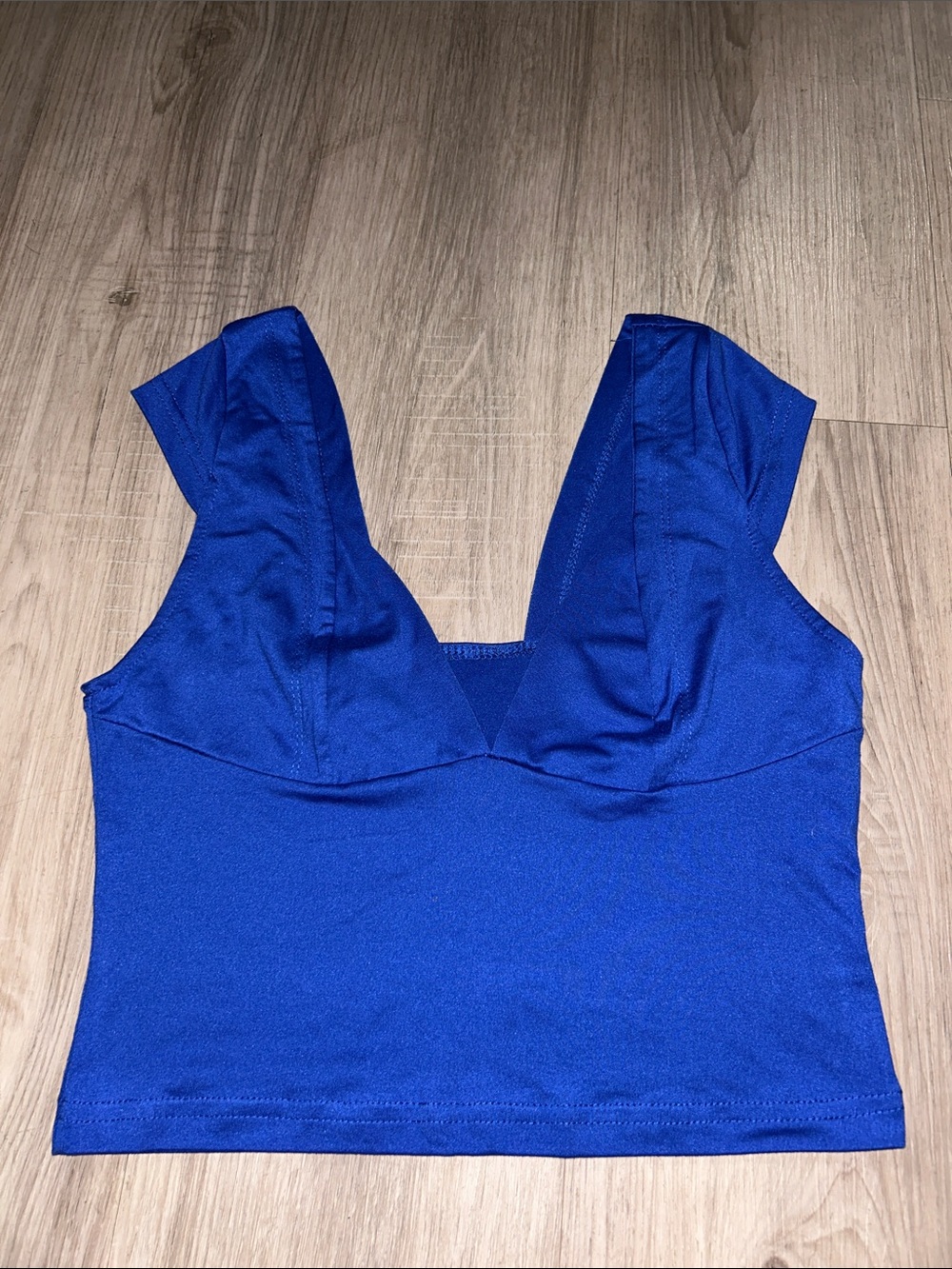 SHEIN Royal Blue V-Neck Crop Top